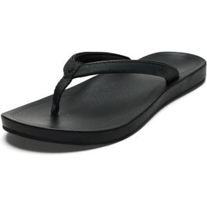OLUKAI Uiki Women’s Beach Sandal, Quick-Dry Flip-Flop Slides, Water Resistant, Wet Grip Soles & Compression Molded Footbed(Lava Rock/Lava Rock)