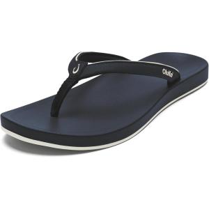 OLUKAI Uiki Women’s Beach Sandal, Quick-Dry Flip-Flop Slides, Water Resistant, Wet Grip Soles & Compression Molded Footbed(Mood Indigo/Pa’i)