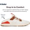OLUKAI Mio Li Men’s Everyday Athletic Shoes, Versatile & Casual Sneaker, Breathable & Comfortable Mesh, Cushioned Arch Support & Secure Fit(Bright White/Red Lava)