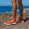 OLUKAI Mio Li Men’s Everyday Athletic Shoes, Versatile & Casual Sneaker, Breathable & Comfortable Mesh, Cushioned Arch Support & Secure Fit(Dark Rust/Flame)