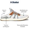 OLUKAI Mio Li Men’s Everyday Athletic Shoes, Versatile & Casual Sneaker, Breathable & Comfortable Mesh, Cushioned Arch Support & Secure Fit(Mist Grey/Poi)