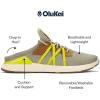 OLUKAI Mio Li Men’s Everyday Athletic Shoes, Versatile & Casual Sneaker, Breathable & Comfortable Mesh, Cushioned Arch Support & Secure Fit(Mist/Citron)