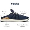 OLUKAI Mio Li Men’s Everyday Athletic Shoes, Versatile & Casual Sneaker, Breathable & Comfortable Mesh, Cushioned Arch Support & Secure Fit(Trench Blue/Natural)