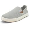 OLUKAI Men’s Lae’ahi NUI Slip-On Shoes, Everyday Shoe for Casual Wear, Premium Leather & Mesh Details, All-Day Comfort & Arch Support, Trench Blue/Tan, 11(Cloud Grey/Tan)