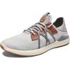OLUKAI Mio Li Men’s Everyday Athletic Shoes, Versatile & Casual Sneaker, Breathable & Comfortable Mesh, Cushioned Arch Support & Secure Fit(Mist Grey/Poi)
