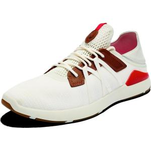 OLUKAI Mio Li Men’s Everyday Athletic Shoes, Versatile & Casual Sneaker, Breathable & Comfortable Mesh, Cushioned Arch Support & Secure Fit(Bright White/Red Lava)