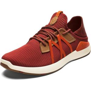 OLUKAI Mio Li Men’s Everyday Athletic Shoes, Versatile & Casual Sneaker, Breathable & Comfortable Mesh, Cushioned Arch Support & Secure Fit(Dark Rust/Flame)