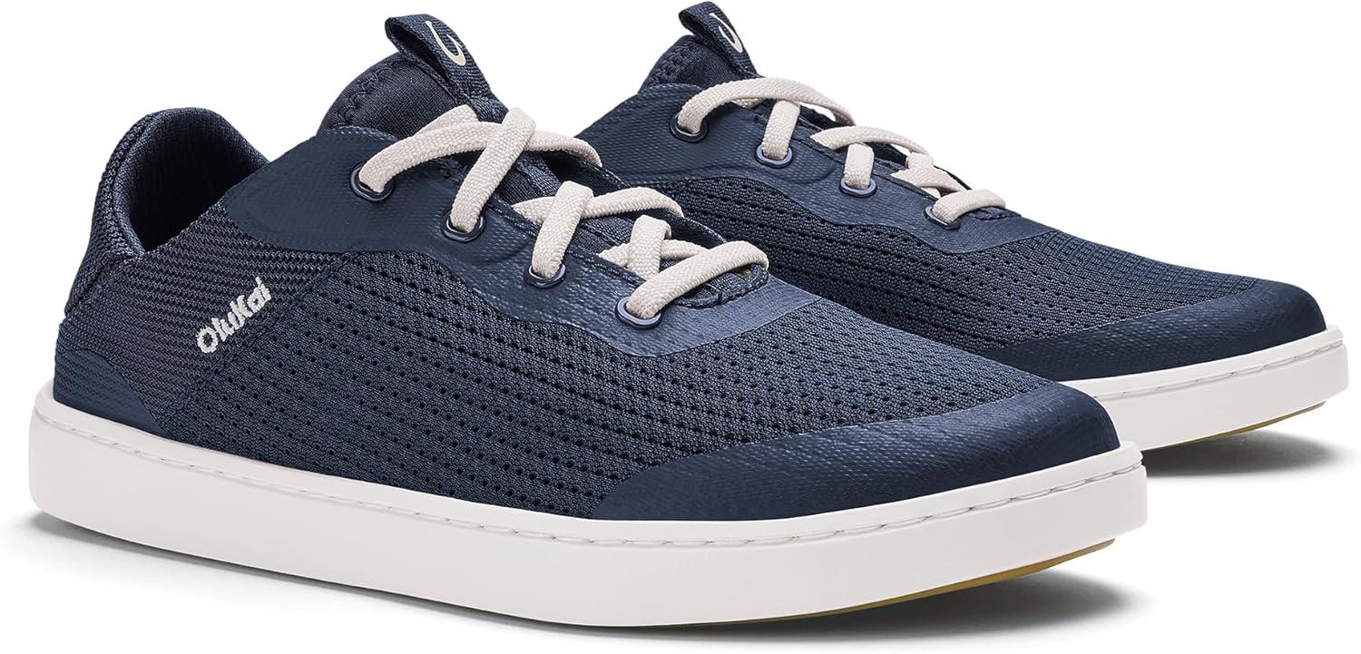 image:imageOLUKAI Kahakai Womens Waterproof Leather Athletic Sneakers Versatile LaceUp Shoes with Dropin Heel Water Resistant amp Supportive AllDay ComfortTrench BlueTrench Blue