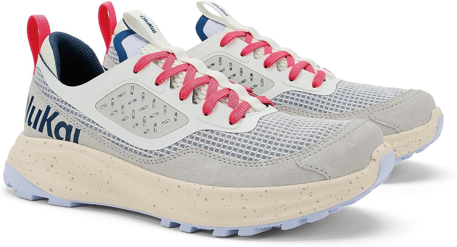 image:imageOLUKAI Makiki Womens AllTerrain Athletic Shoes Durable Sneakers for Versatile Wear Lightweight amp Breathable AllDay Comfort amp WearBright WhiteCoastal Blue
