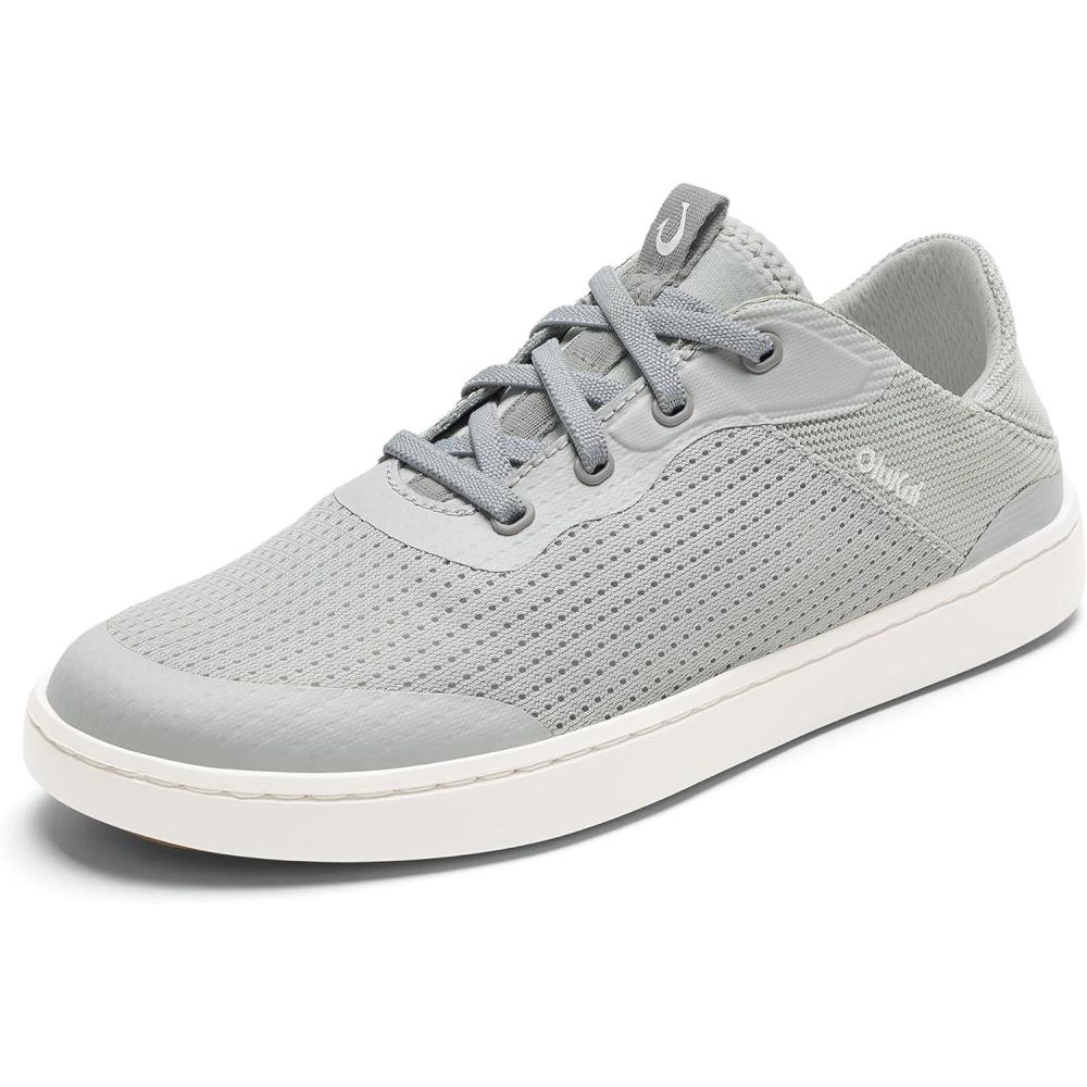 image:imageOLUKAI Kahakai Womens Waterproof Leather Athletic Sneakers Versatile LaceUp Shoes with Dropin Heel Water Resistant amp Supportive AllDay ComfortCloud GreyCloud Grey