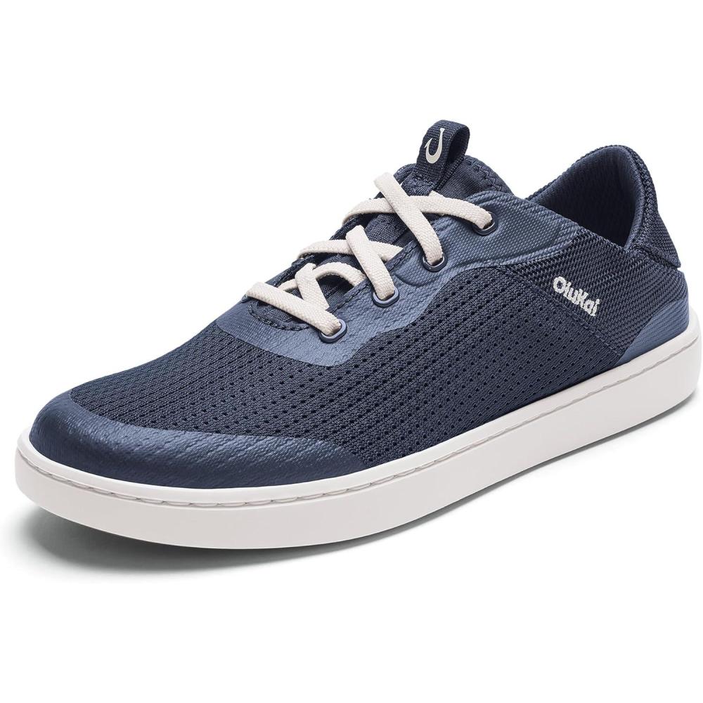 image:imageOLUKAI Kahakai Womens Waterproof Leather Athletic Sneakers Versatile LaceUp Shoes with Dropin Heel Water Resistant amp Supportive AllDay ComfortTrench BlueTrench Blue