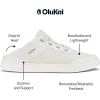 OLUKAI Kahakai Women’s Waterproof Leather Athletic Sneakers, Versatile Lace-Up Shoes with Drop-in Heel, Water Resistant & Supportive, All-Day Comfort(Bright White/Bright White)