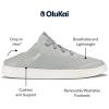 OLUKAI Kahakai Women’s Waterproof Leather Athletic Sneakers, Versatile Lace-Up Shoes with Drop-in Heel, Water Resistant & Supportive, All-Day Comfort(Cloud Grey/Cloud Grey)