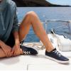 OLUKAI Kahakai Women’s Waterproof Leather Athletic Sneakers, Versatile Lace-Up Shoes with Drop-in Heel, Water Resistant & Supportive, All-Day Comfort(Trench Blue/Trench Blue)
