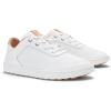 OLUKAI Kiahuna Women’s Waterproof Golf Shoes, Athletic Lace-Up Design with Drop-in Heel, Breathable Mesh, All-Day Performance & Support(Bright White/Cantalope)