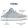 OLUKAI Kiahuna Women’s Waterproof Golf Shoes, Athletic Lace-Up Design with Drop-in Heel, Breathable Mesh, All-Day Performance & Support(Cloud Grey/Tan)