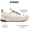 OLUKAI Makiki Women’s All-Terrain Athletic Shoes, Durable Sneakers for Versatile Wear, Lightweight & Breathable, All-Day Comfort & Wear(White Sand/Tapa)