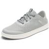 OLUKAI Kahakai Women’s Waterproof Leather Athletic Sneakers, Versatile Lace-Up Shoes with Drop-in Heel, Water Resistant & Supportive, All-Day Comfort(Cloud Grey/Cloud Grey)
