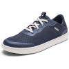 OLUKAI Kahakai Women’s Waterproof Leather Athletic Sneakers, Versatile Lace-Up Shoes with Drop-in Heel, Water Resistant & Supportive, All-Day Comfort(Trench Blue/Trench Blue)
