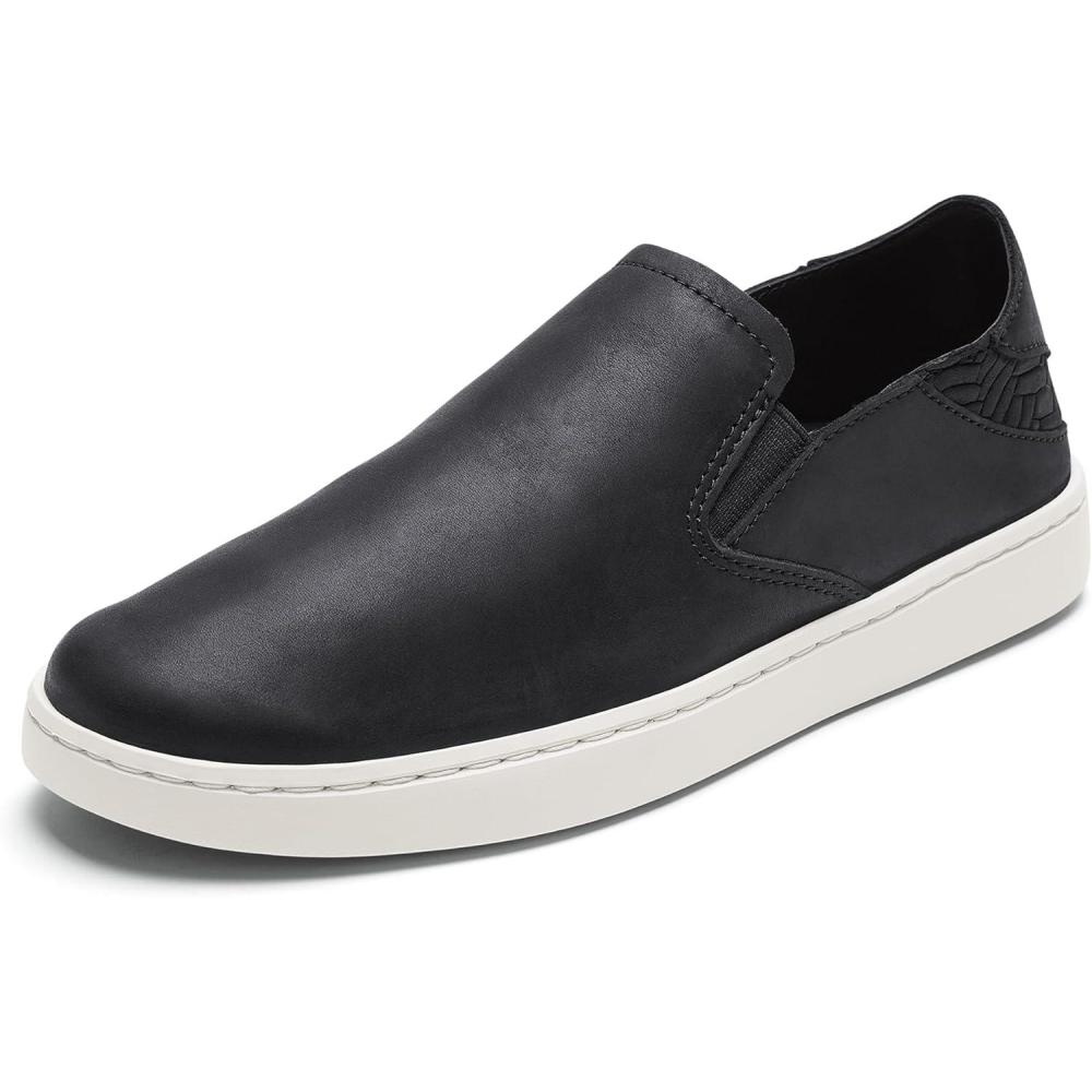 image:imageOLUKAI Pehuea Leather Womens SlipOn Shoes Casual Premium Leather Easy Slip On Design Reliable Everyday ComfortOnyxOnyx