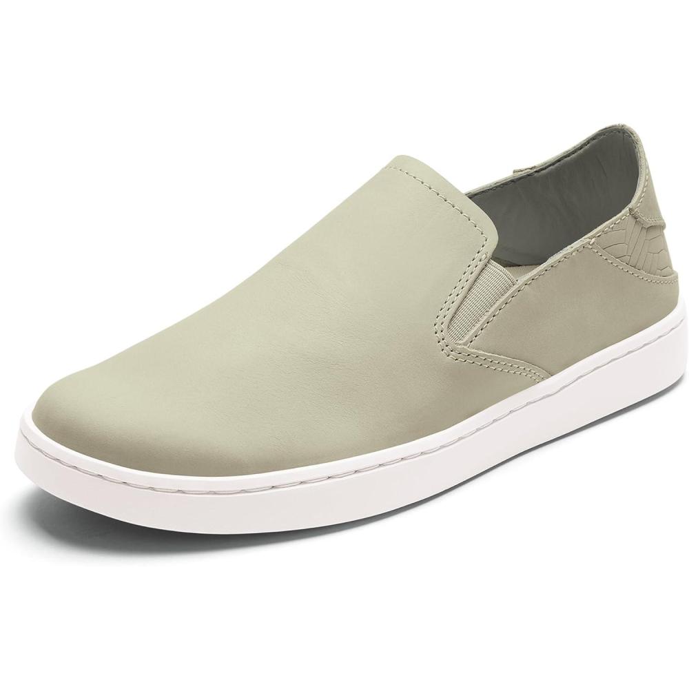 image:imageOLUKAI Pehuea Leather Womens SlipOn Shoes Casual Premium Leather Easy Slip On Design Reliable Everyday ComfortTapaEcru