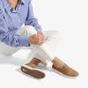 OLUKAI Pehuea Leather Women’s Slip-On Shoes, Casual Premium Leather, Easy Slip On Design, Reliable Everyday Comfort(Sahara/Toffee)
