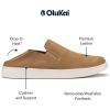 OLUKAI Pehuea Leather Women’s Slip-On Shoes, Casual Premium Leather, Easy Slip On Design, Reliable Everyday Comfort(Sahara/Toffee)