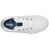 OLUKAI Puakea Women’s Waterproof Leather Golf Shoes, Athletic Lace-Up Design with Drop-in Heel, All-Day Performance(Bright White/Trench Blue)