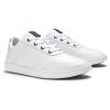 OLUKAI Puakea Women’s Waterproof Leather Golf Shoes, Athletic Lace-Up Design with Drop-in Heel, All-Day Performance(Bright White/Trench Blue)