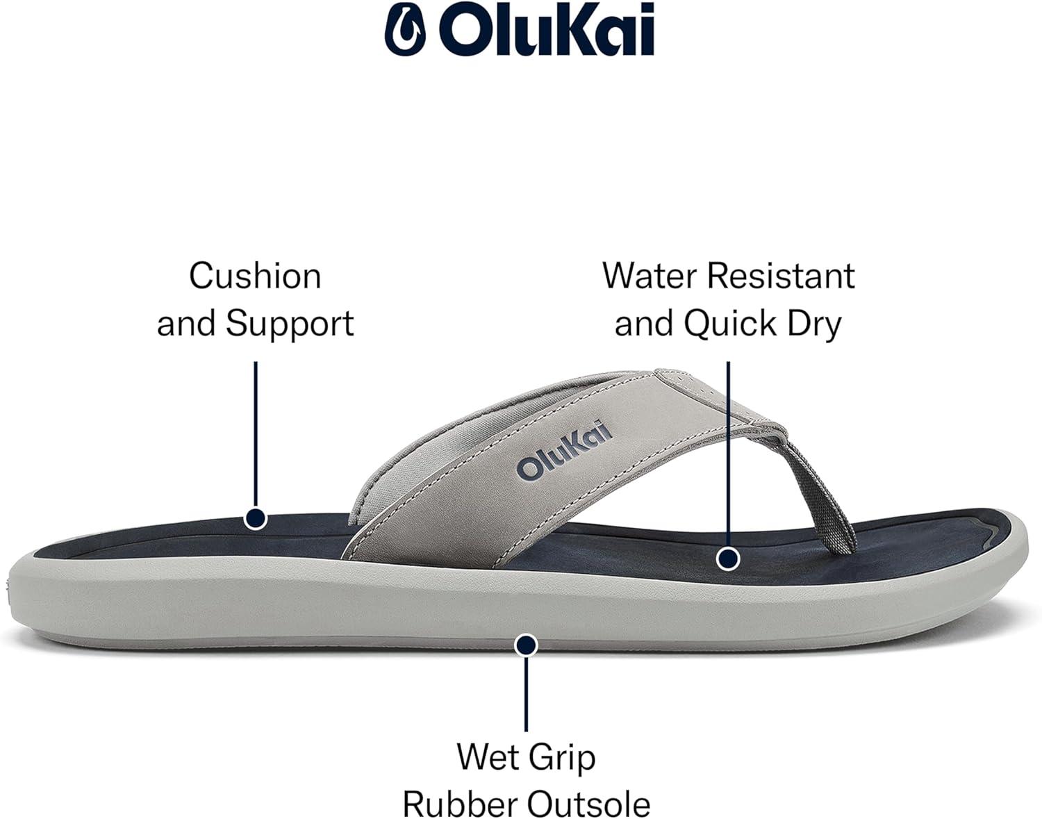 image:imageOLUKAI Pili Mens Leather Sandals Sleek amp Versatile Design Comfortable amp Waterproof Straps Arch Support amp Everyday WearAshMood Indigo
