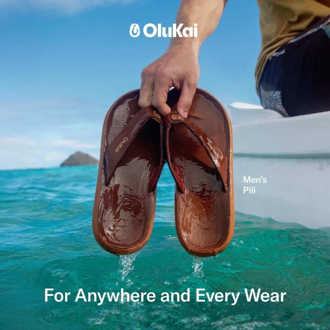 image:imageOLUKAI Pili Mens Leather Sandals Sleek amp Versatile Design Comfortable amp Waterproof Straps Arch Support amp Everyday WearFoxFox