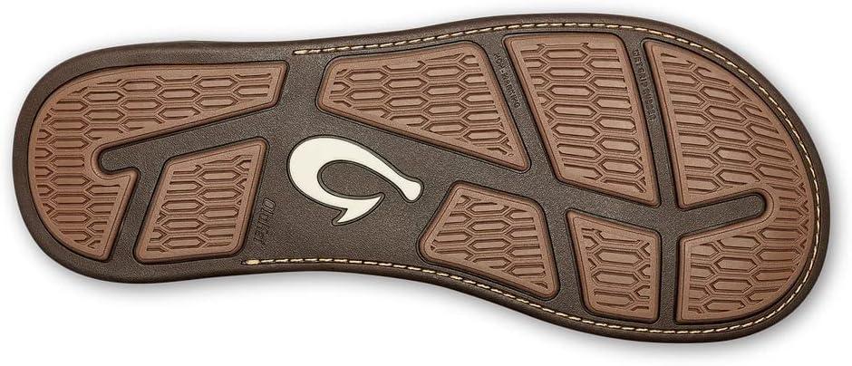 image:imageOLUKAI Tuahine Mens Waterproof Leather Sandals Versatile Beach Flip Flops Arch Support amp Comfort Fit Lightweight amp Durable Enhanced Grip amp TractionToffeeToffee