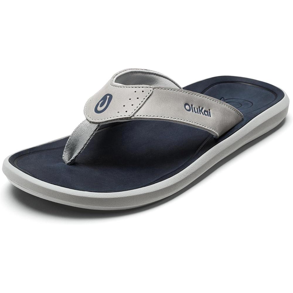 image:imageOLUKAI Pili Mens Leather Sandals Sleek amp Versatile Design Comfortable amp Waterproof Straps Arch Support amp Everyday WearAshMood Indigo
