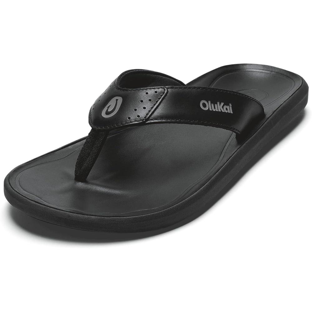 image:imageOLUKAI Pili Mens Leather Sandals Sleek amp Versatile Design Comfortable amp Waterproof Straps Arch Support amp Everyday WearLava RockLava Rock