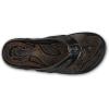 OLUKAI Mea Ola Mano Men’s Leather Sandals, Everyday Flip Flops, Premium Materials & Intricate Details, Arch Support & Comfort Fit(Black/Dk Shadow)