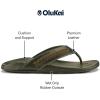 OLUKAI Mea Ola Mano Men’s Leather Sandals, Everyday Flip Flops, Premium Materials & Intricate Details, Arch Support & Comfort Fit(Mustang/Tan)