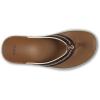 OLUKAI Men’s Shoreline Leather Sandals, Everyday Flip-Flops with Premium Materials & Rich Details, All-Day Comfort & Arch Support(Toffee/Toffee)