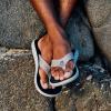 OLUKAI Pili Men’s Leather Sandals, Sleek & Versatile Design, Comfortable & Waterproof Straps, Arch Support & Everyday Wear(Ash/Mood Indigo)