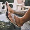 OLUKAI Pili Men’s Leather Sandals, Sleek & Versatile Design, Comfortable & Waterproof Straps, Arch Support & Everyday Wear(Ash/Mood Indigo)