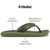 OLUKAI Pili Men’s Leather Sandals, Sleek & Versatile Design, Comfortable & Waterproof Straps, Arch Support & Everyday Wear(Desert Moss/Deep Green)