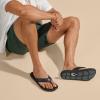 OLUKAI Pili Men’s Leather Sandals, Sleek & Versatile Design, Comfortable & Waterproof Straps, Arch Support & Everyday Wear(Lava Rock/Lava Rock)