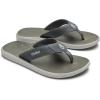 OLUKAI Pili Men’s Leather Sandals, Sleek & Versatile Design, Comfortable & Waterproof Straps, Arch Support & Everyday Wear(Rock/Ash)