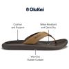 OLUKAI Pili Men’s Leather Sandals, Sleek & Versatile Design, Comfortable & Waterproof Straps, Arch Support & Everyday Wear(Rock/Ash)