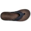 OLUKAI Tuahine Men’s Waterproof Leather Sandals, Versatile Beach Flip Flops, Arch Support & Comfort Fit, Lightweight & Durable, Enhanced Grip & Traction(Trench Blue/Dk Wood)