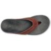 OLUKAI Tuahine Palm Men’s Waterproof Leather Sandals, Flip Flops for All-Day Wear, Premium Materials & Design, Arch Support & Comfort-Fit(Canoe/Rock)