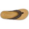 OLUKAI Tuahine Palm Men’s Waterproof Leather Sandals, Flip Flops for All-Day Wear, Premium Materials & Design, Arch Support & Comfort-Fit(Dk Java/Golden Sand)