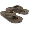 OLUKAI Tuahine Palm Men’s Waterproof Leather Sandals, Flip Flops for All-Day Wear, Premium Materials & Design, Arch Support & Comfort-Fit(Mustang/Mustang)