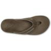 OLUKAI Tuahine Palm Men’s Waterproof Leather Sandals, Flip Flops for All-Day Wear, Premium Materials & Design, Arch Support & Comfort-Fit(Mustang/Mustang)