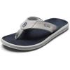 OLUKAI Pili Men’s Leather Sandals, Sleek & Versatile Design, Comfortable & Waterproof Straps, Arch Support & Everyday Wear(Ash/Mood Indigo)
