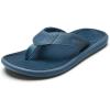 OLUKAI Pili Men’s Leather Sandals, Sleek & Versatile Design, Comfortable & Waterproof Straps, Arch Support & Everyday Wear(Blue Fog/Coastal Blue)